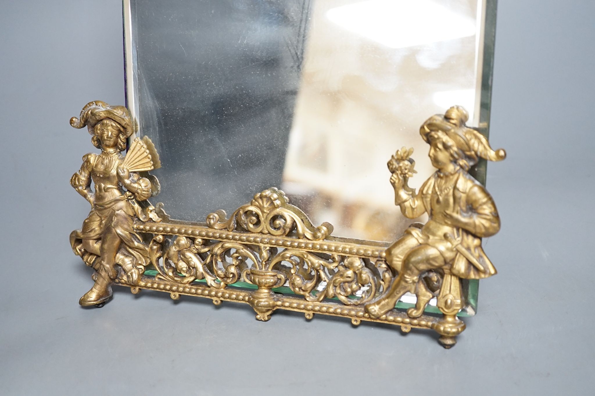 A gilt-metal mounted easel mirror, 35cm